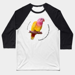 Lutino rosy-faced lovebird pin black text Baseball T-Shirt